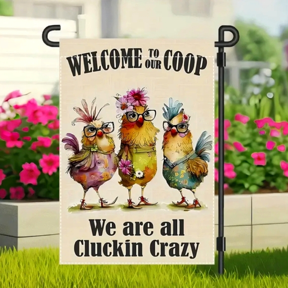 unbranded Other - Funny Chicken/Rooster Garden Flag Printed Both Sides NWT